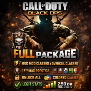 Xbox – BO1 Full Package (Prestige, Unlock All, Legit Stats and More!)
