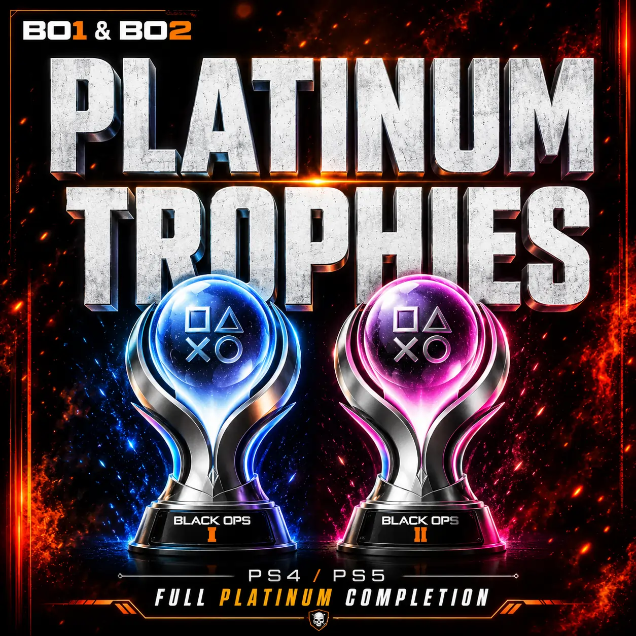 PlayStation – Black Ops 1 & Black Ops 2 Platinum Trophy Service – PS4/PS5 Full Completion PlayStation – Black Ops 1 & Black Ops 2 Platinum Trophy Service – PS4/PS5 Full Completion