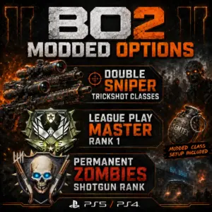 PlayStation – BO2 Modded Classes, League Play Rank & Permanent Zombies Shotgun Rank [PS5/PS4]