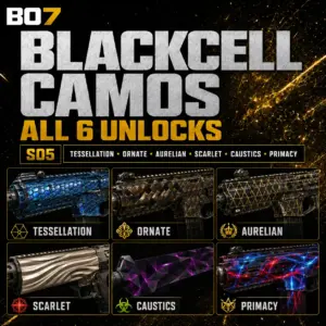Black Ops 7 – BO7/Warzone Season 05 BlackCell Camo Unlock – All 6 Camos